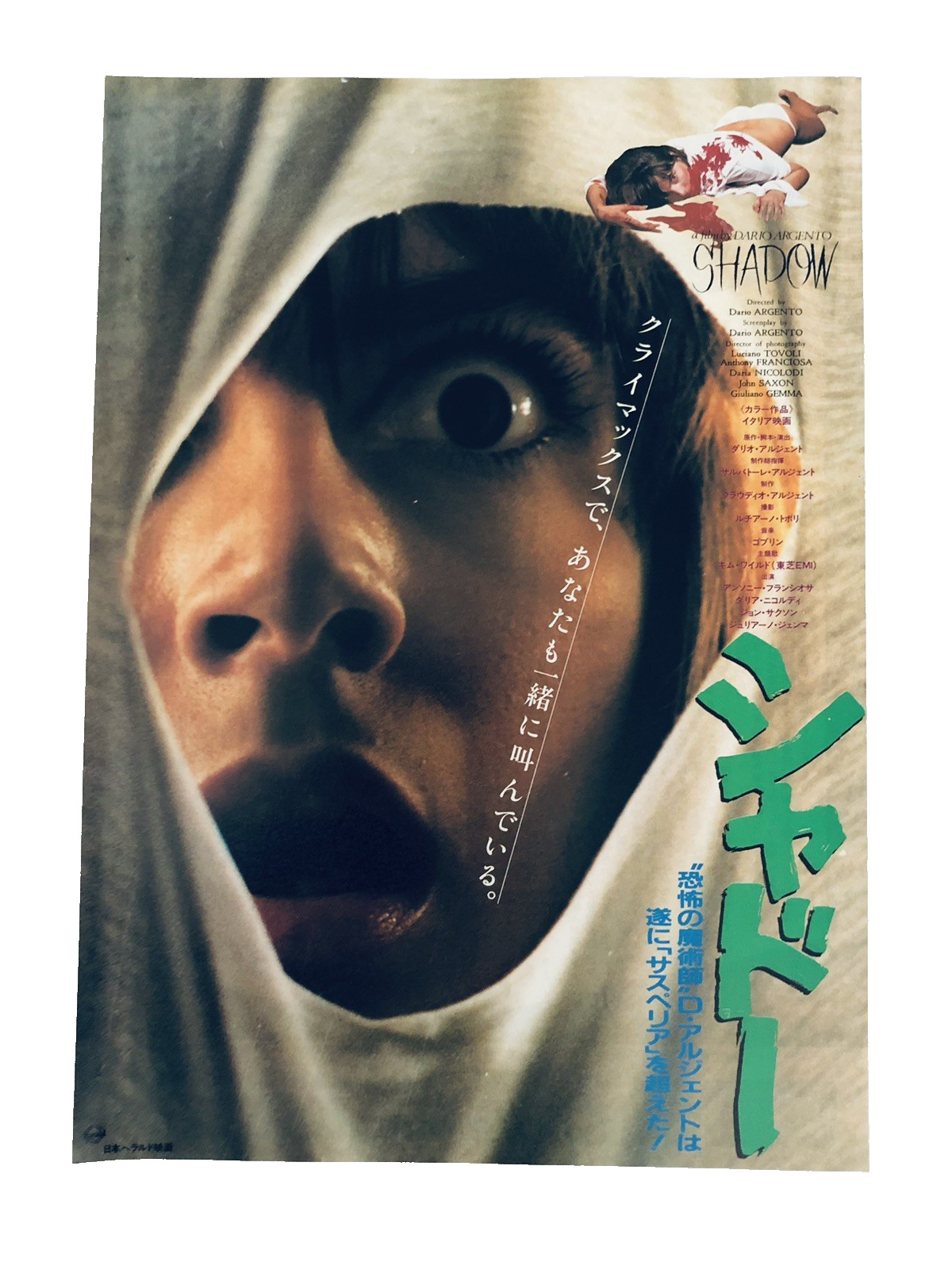 Original Tenebrae 1982 Dario Argento Daria Nicolodi Japanese Movie Flyer B5