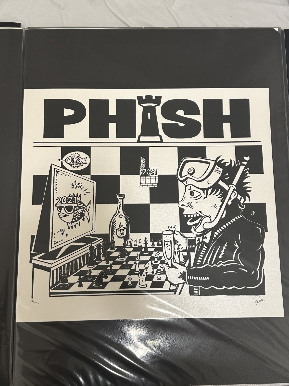 Phish Dinner and A Rematch Pollock Print 1995 NYE Chess Poster 2021