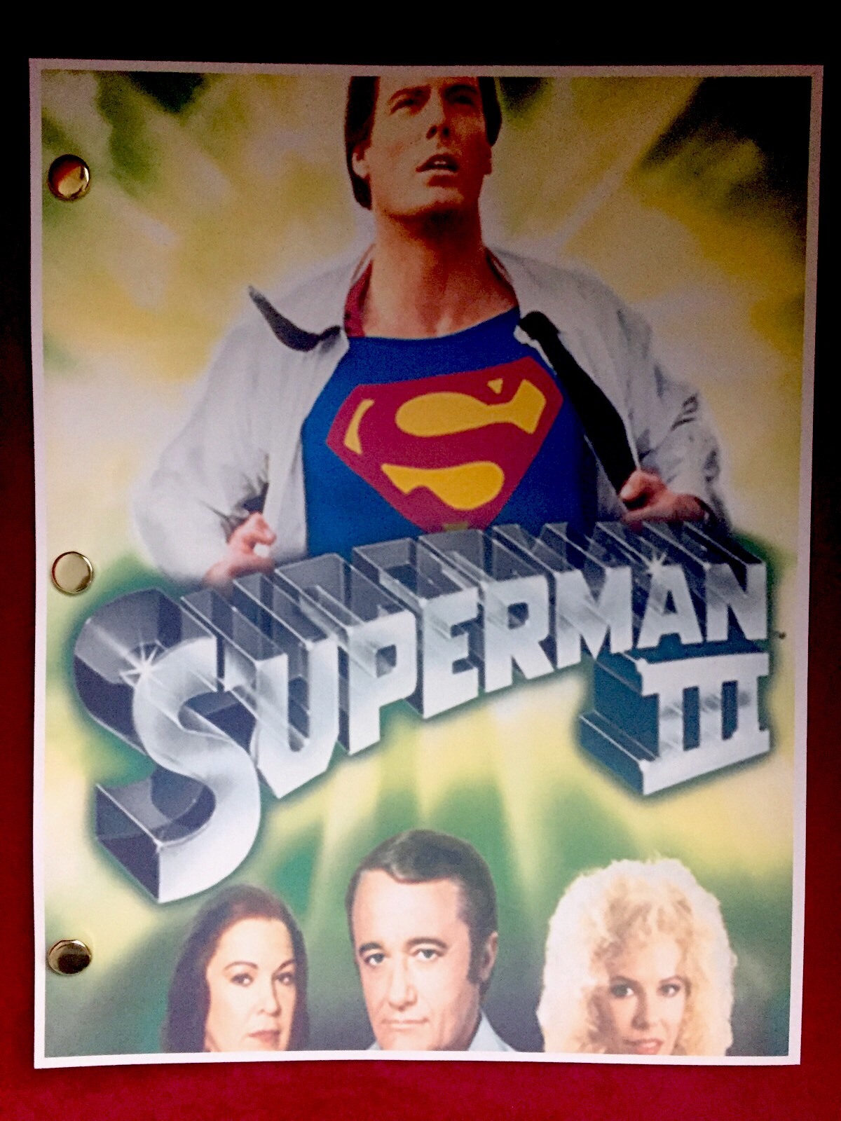 Warner Bros™ SUPERMAN III Original Film Script DC COMICS Rare Screenplay