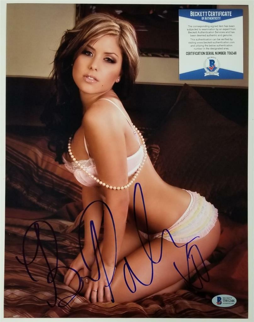 Brittney Palmer signed 10×13 Photo #3 Model & UFC Ring Girl ~ Beckett BAS COA