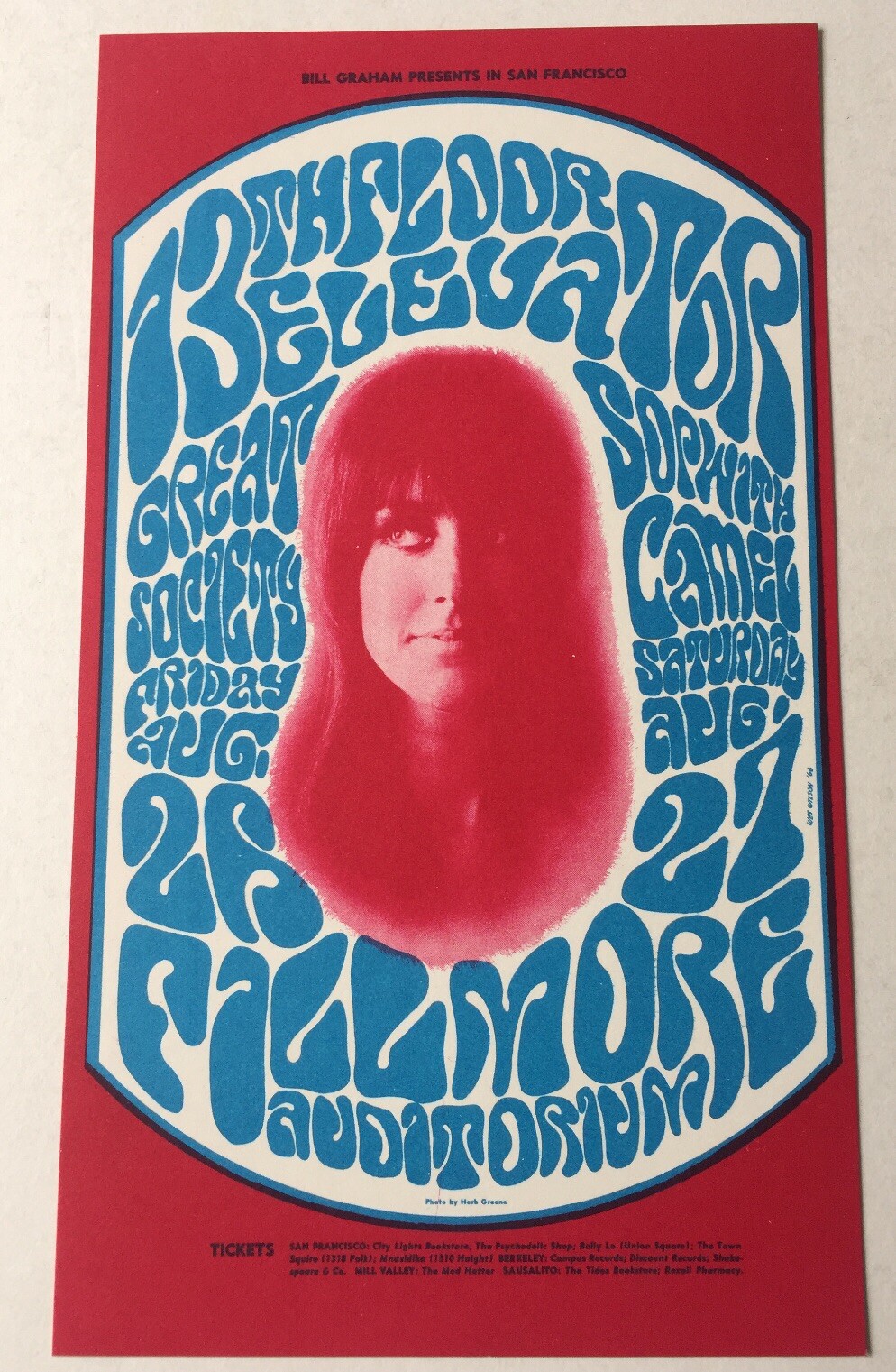Bill Graham BG 25 Postcard Fillmore 8/26-27/1966