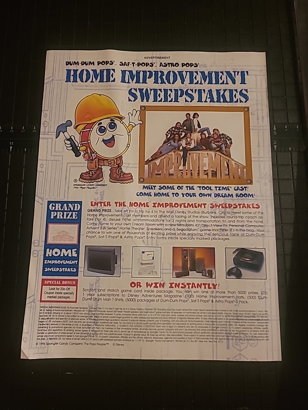 Home Improvement Sweepstakes Tim Print Ad Vintage 1997 8×11 Great To Frame