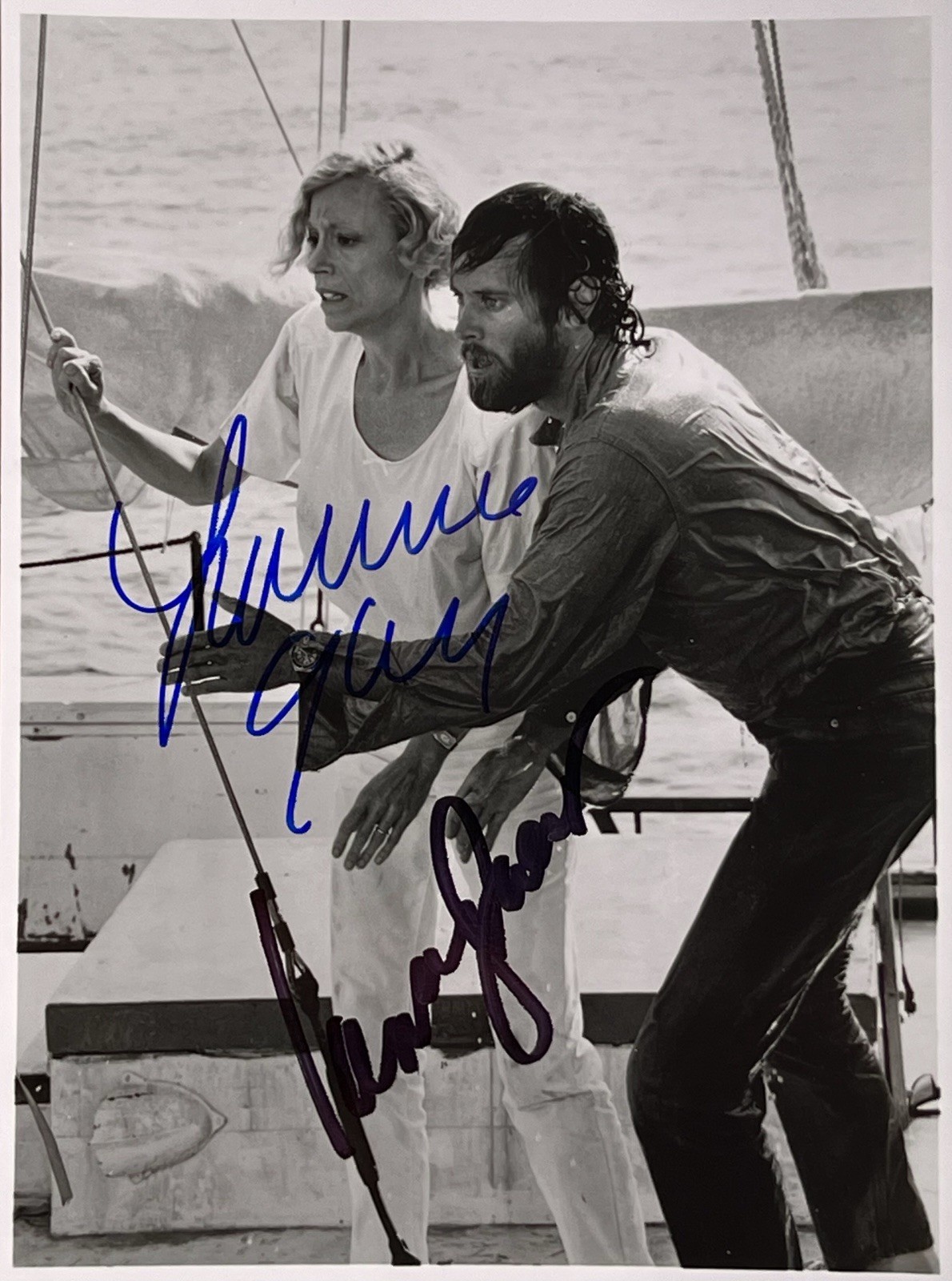 Lorraine Gary & Lance Guest Jaws Revenge SIGNED Autographed 5×7 RARE K9 COA