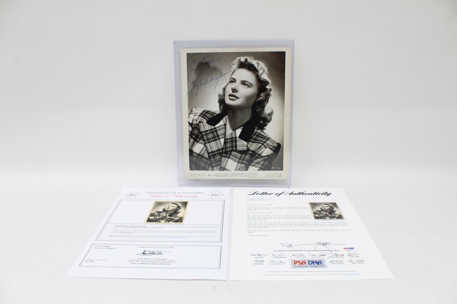 Vintage Ingrid Bergman Signed Photograph from Alfred Hitchcock’s Spellbound PSA