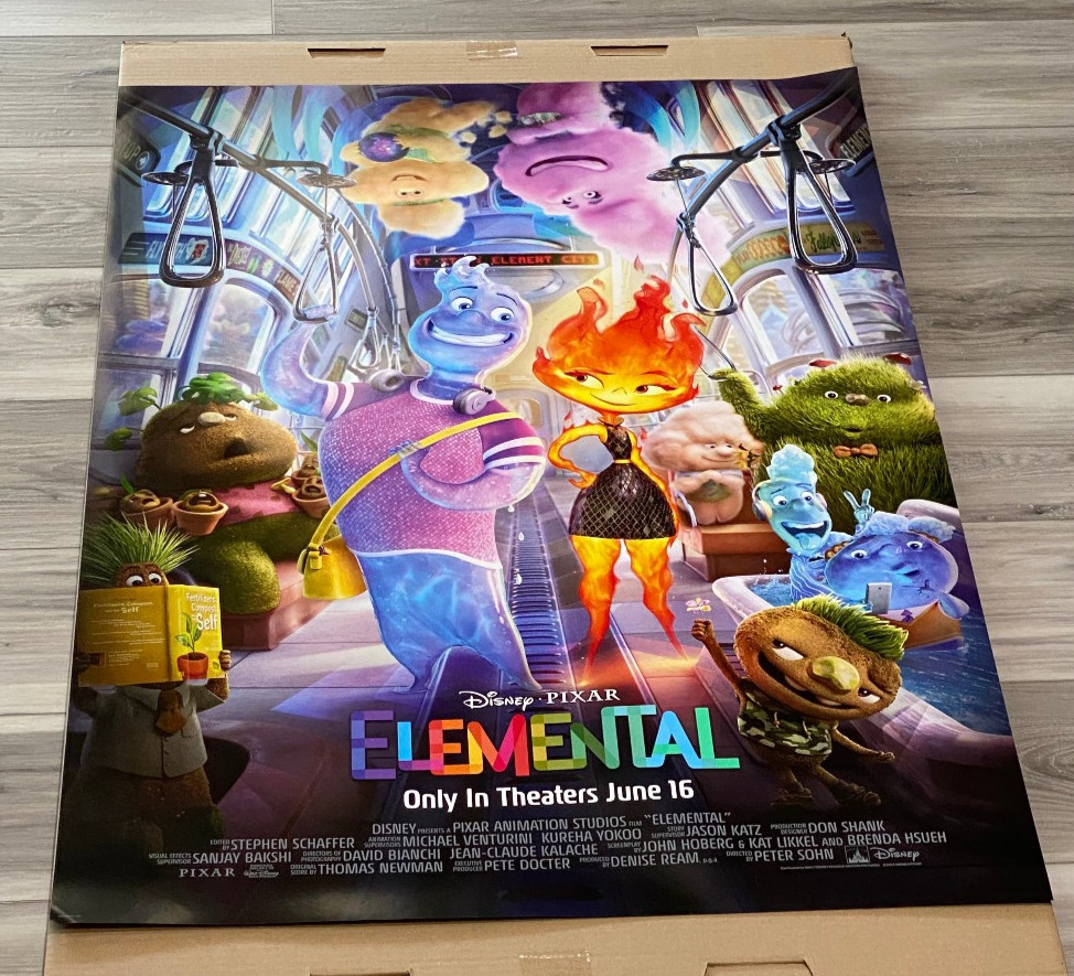 Disney Pixar ELEMENTAL Movie Poster Double Sided DS 27×40 NEW Authentic Original