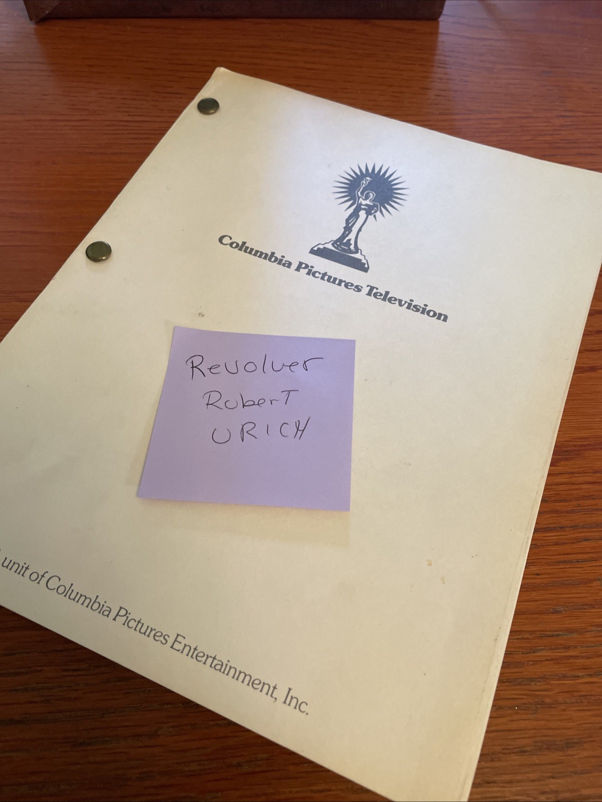Revolver Movie Script 90s ROBERT URICH Original Columbia Pictures Action Cop