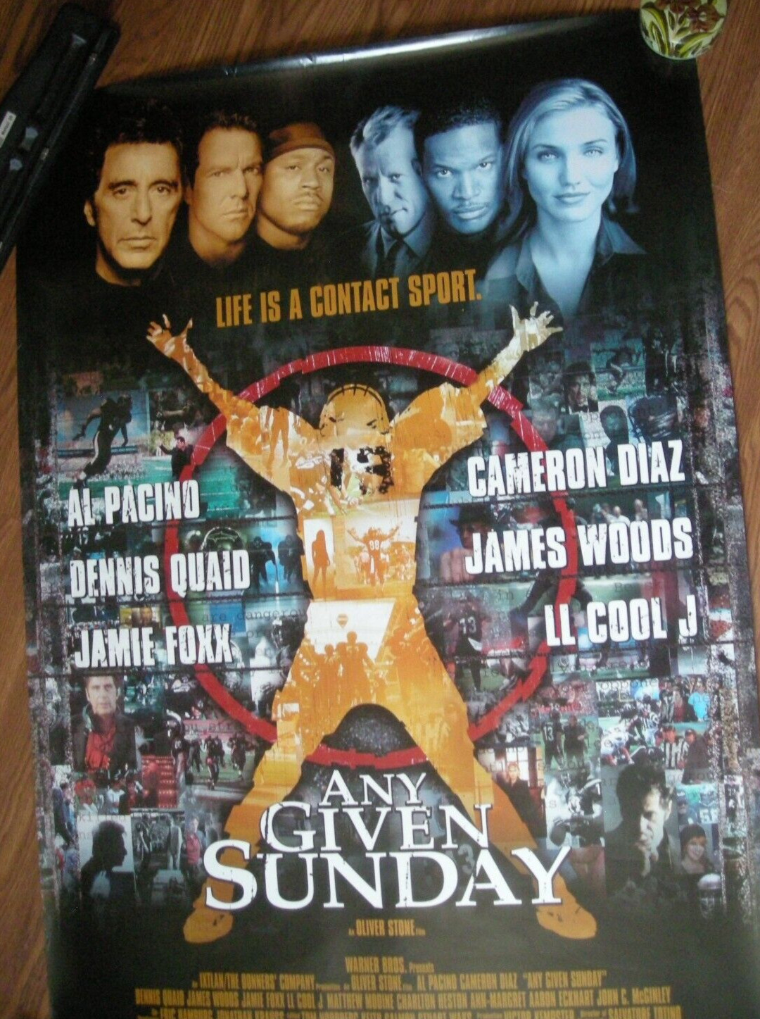 Any Given Sunday Poster/27 x 40! Al Pacino,Jamie Fox/Cameron Diaz1999/New Cond!