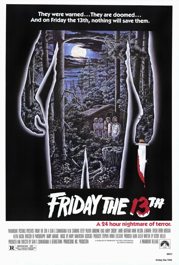 FRIDAY THE 13TH 24X36 MOVIE POSTER FILM JASON HORROR FILM SLASHER FUN MOVIES FUN