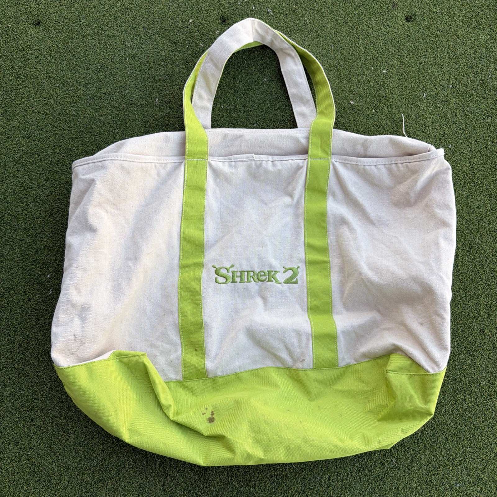 Shrek 2 Tote Canvas Bag Cast & Crew Movie Promo 2004 Y2K Comedy Funny Dreamworks