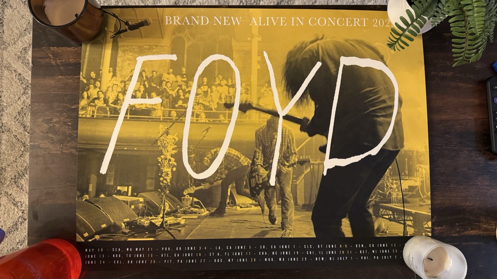 Brand New 2025 Reunion Tour Poster FOYD Yellow Jesse Lacey Deja Entendu