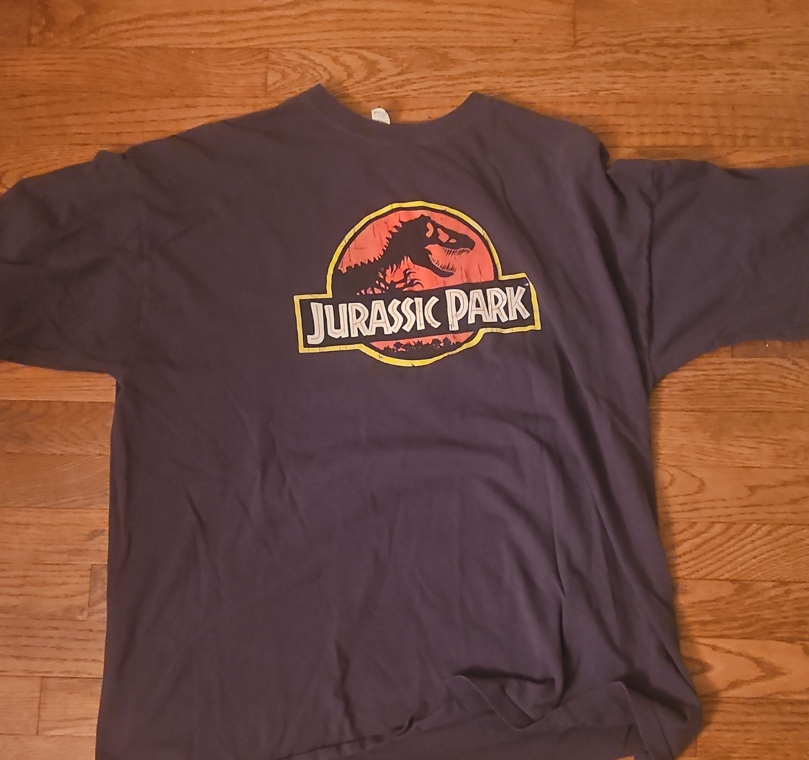 Jurassic Park Navy Blue Logo Graphic T-Shirt Front Licensed Jurassic World Print