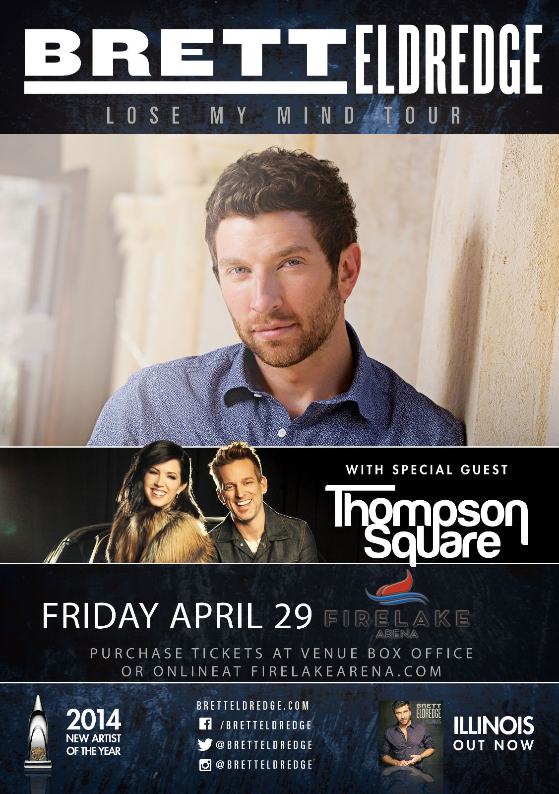 BRETT ELDREDGE / THOMPSON SQUARE 2016 OKLAHOMA CITY CONCERT TOUR POSTER- Country