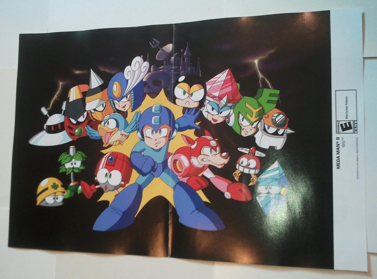 Mega Man 9 Poster Nintendo Wii Capcom w/ Rush Dog Galaxy Man Splash Woman