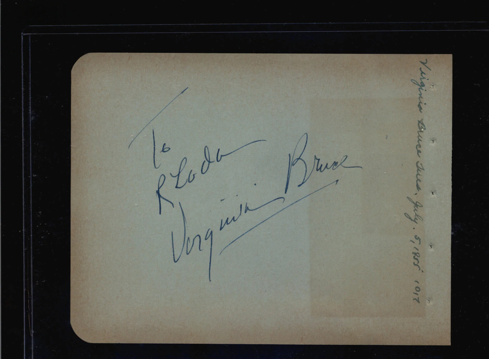 Virginia Bruce – Dual Signed Autograph Book Page – Invisible Woman