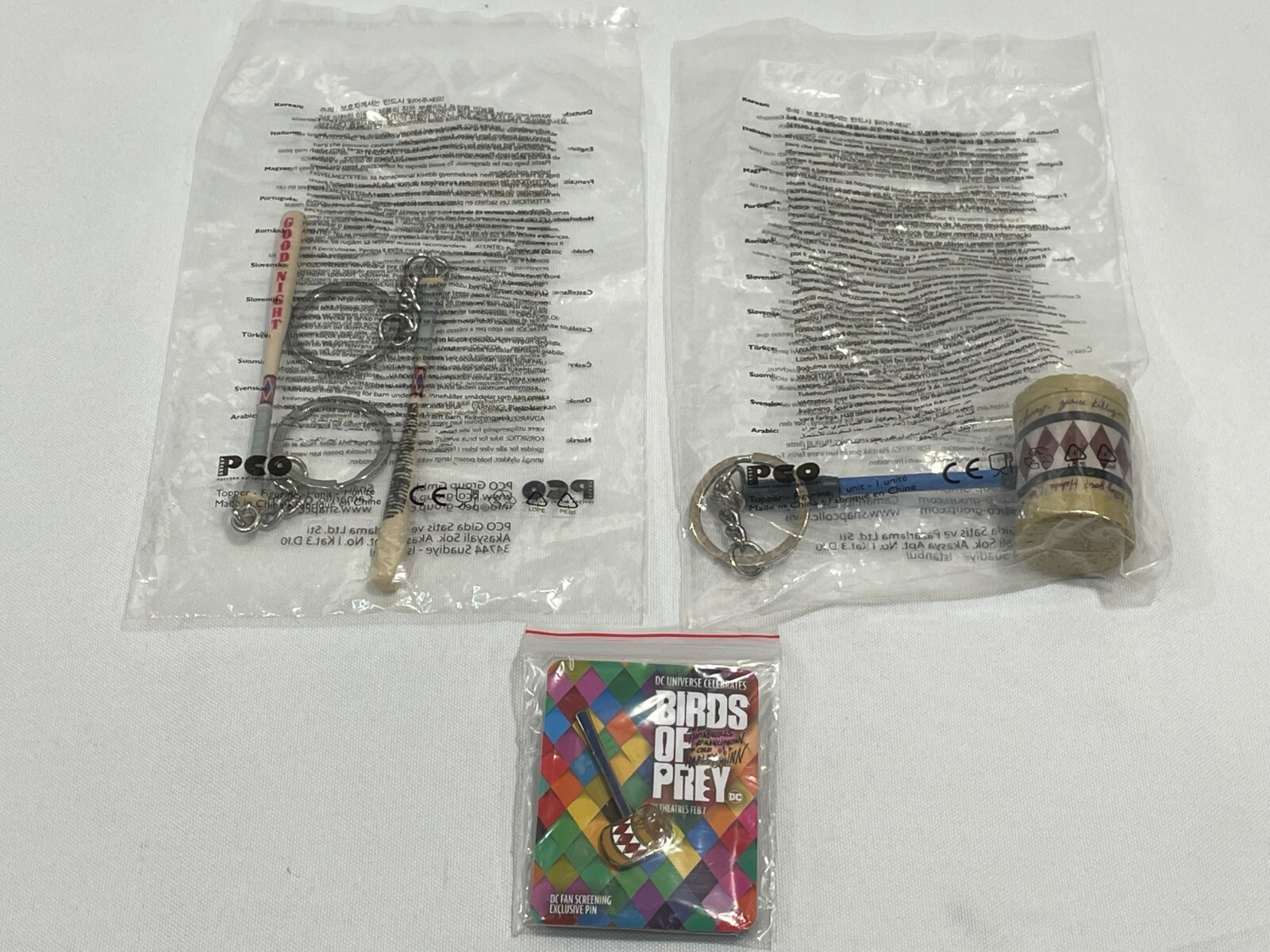 Birds of Prey PROMO Pin Badge and Keychains Movie Exclusive Merch Swag 2020
