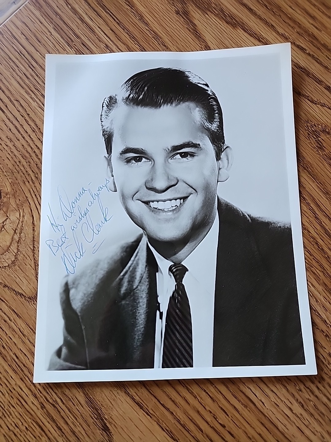 Dick Clark original 1960 7″ record box w/ authentic signed 8″ by 10″ photo USA