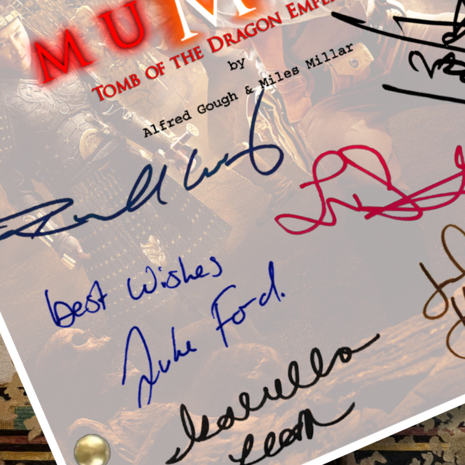 The Mummy 3 Script Signed Autograph Reprints | Dragon Emperor | Brendan Fraser