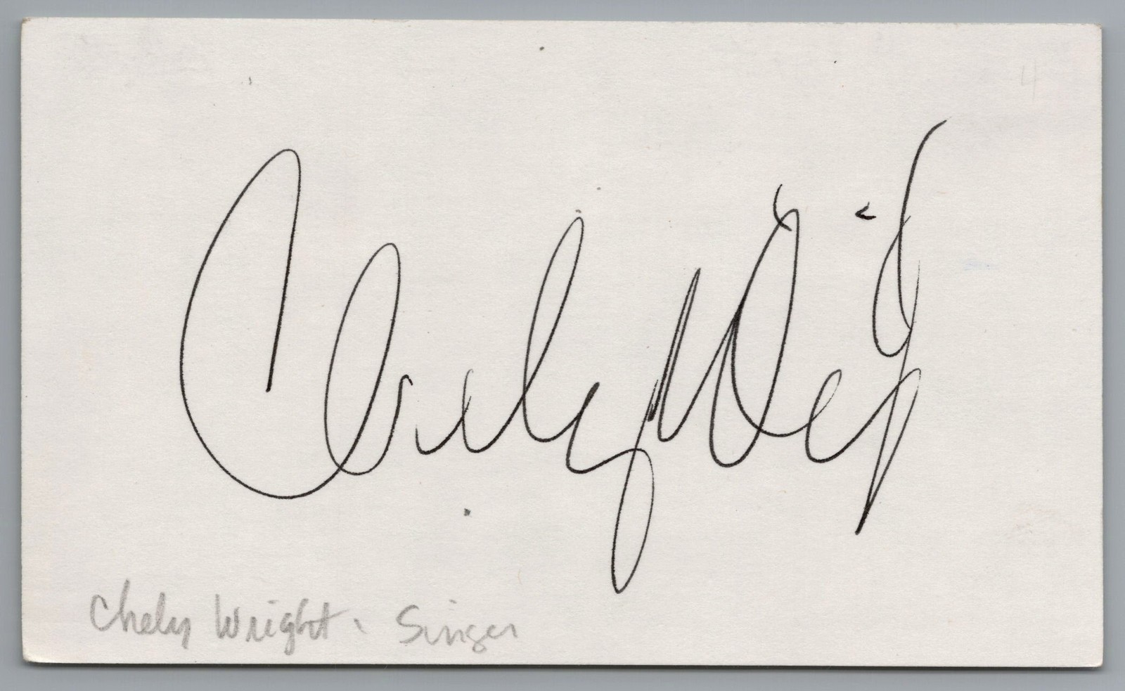 Chely Wright Signed 3×5 Index Card Autographed