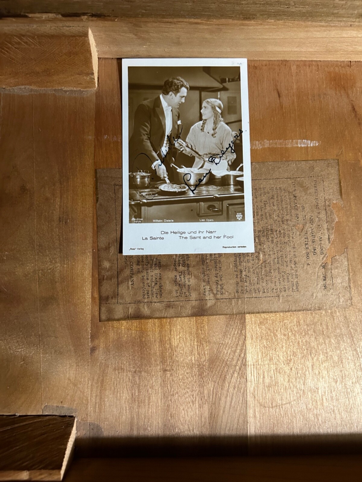 WILLIAM DIETERLE & LIEN DYERS—SIGNED PHOTO—DIRECTOR + STAR—Dark City Hunchback