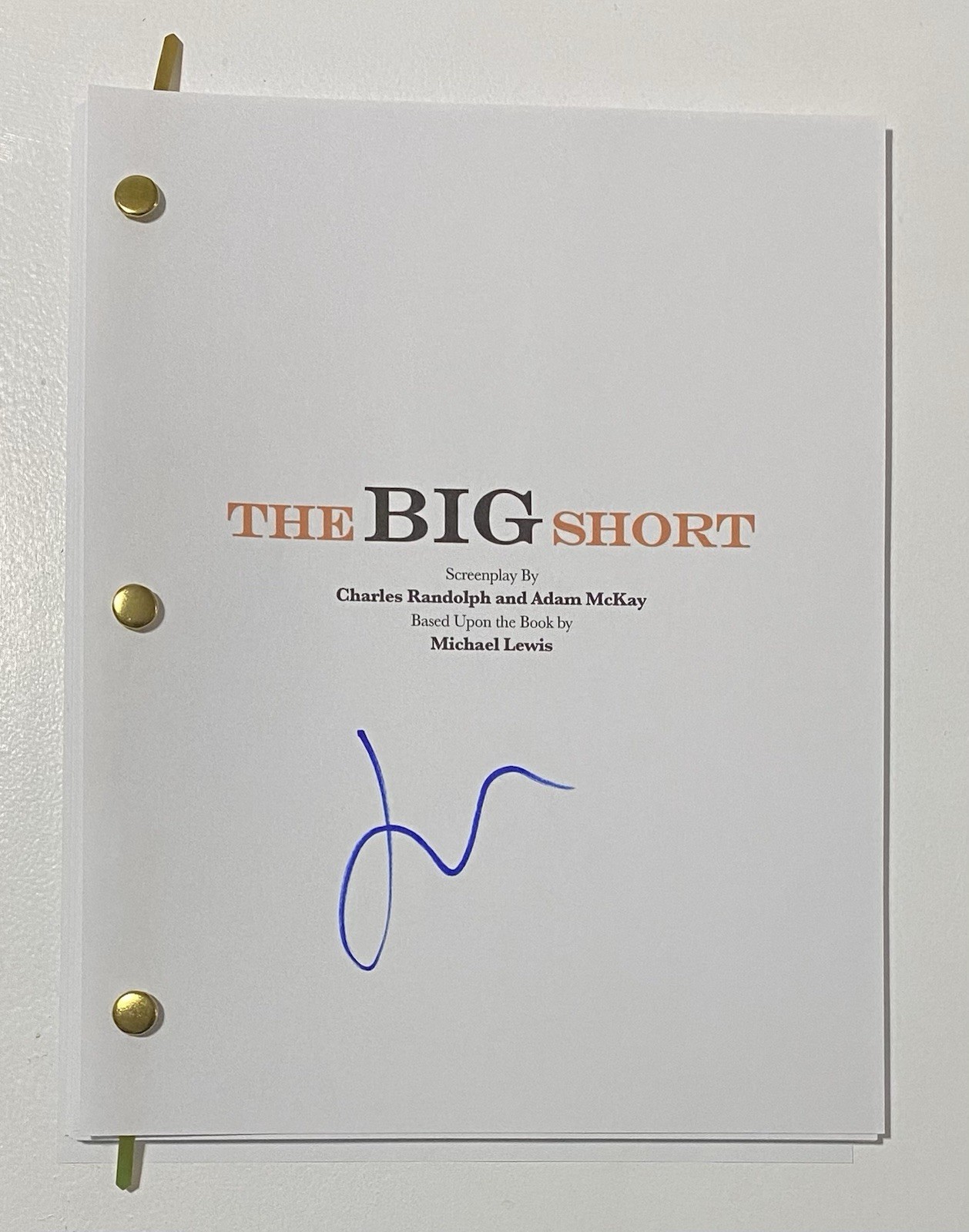 John Magaro Signed Autographed The Big Short Full Movie Script