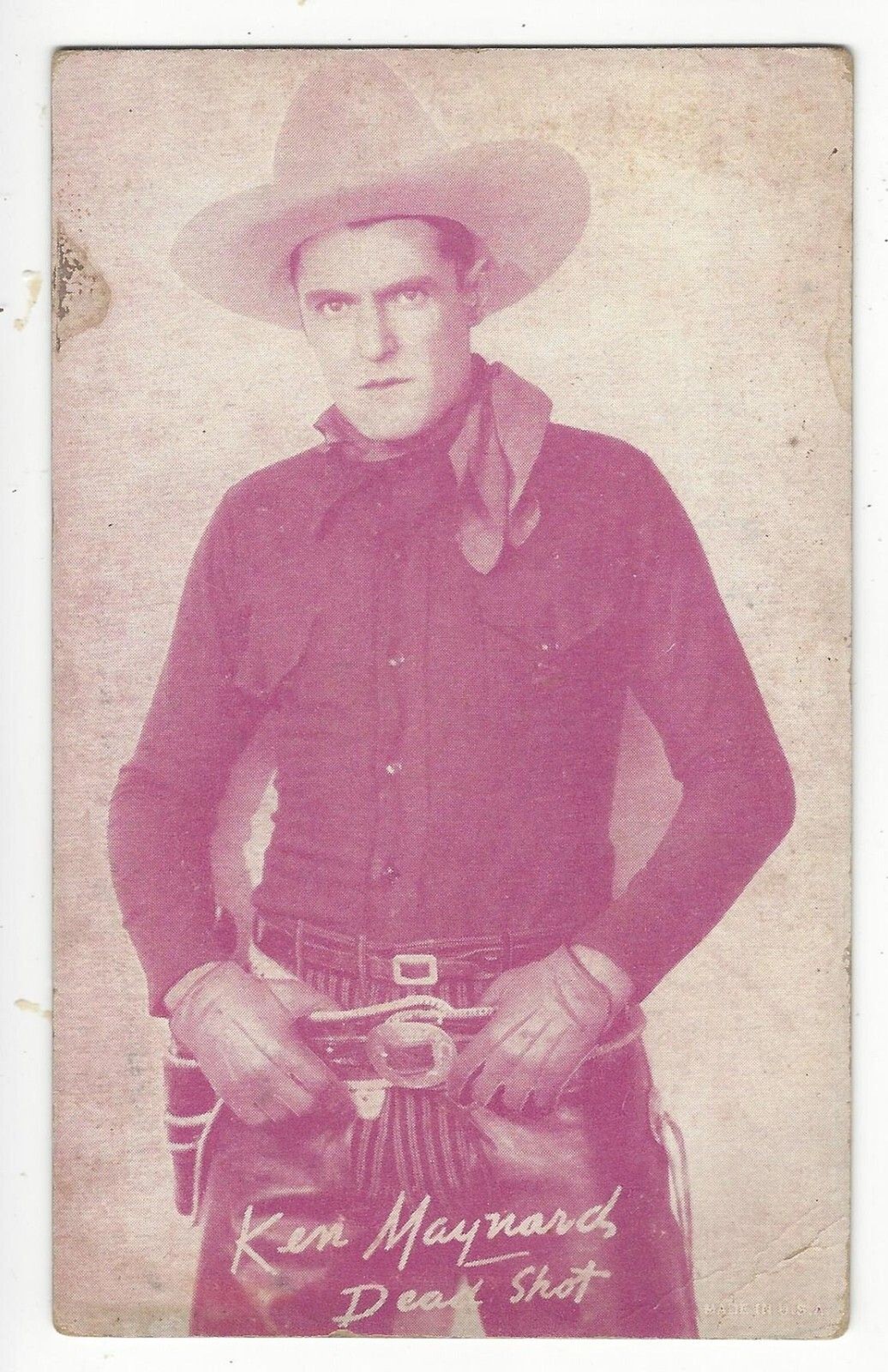 Vintage 1940s Cowboy/Western Actor Ken Maynard Dead Shot Mutoscope Arcade Card