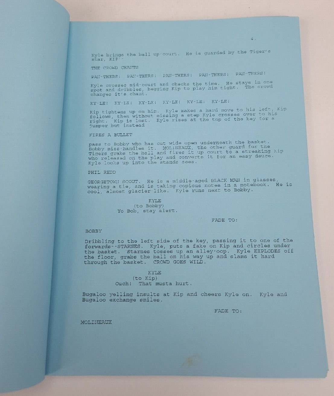 ABOVE THE RIM / Jeff Pollack 1993 Screenplay, Tupac Shakur basketball film, 2Pac