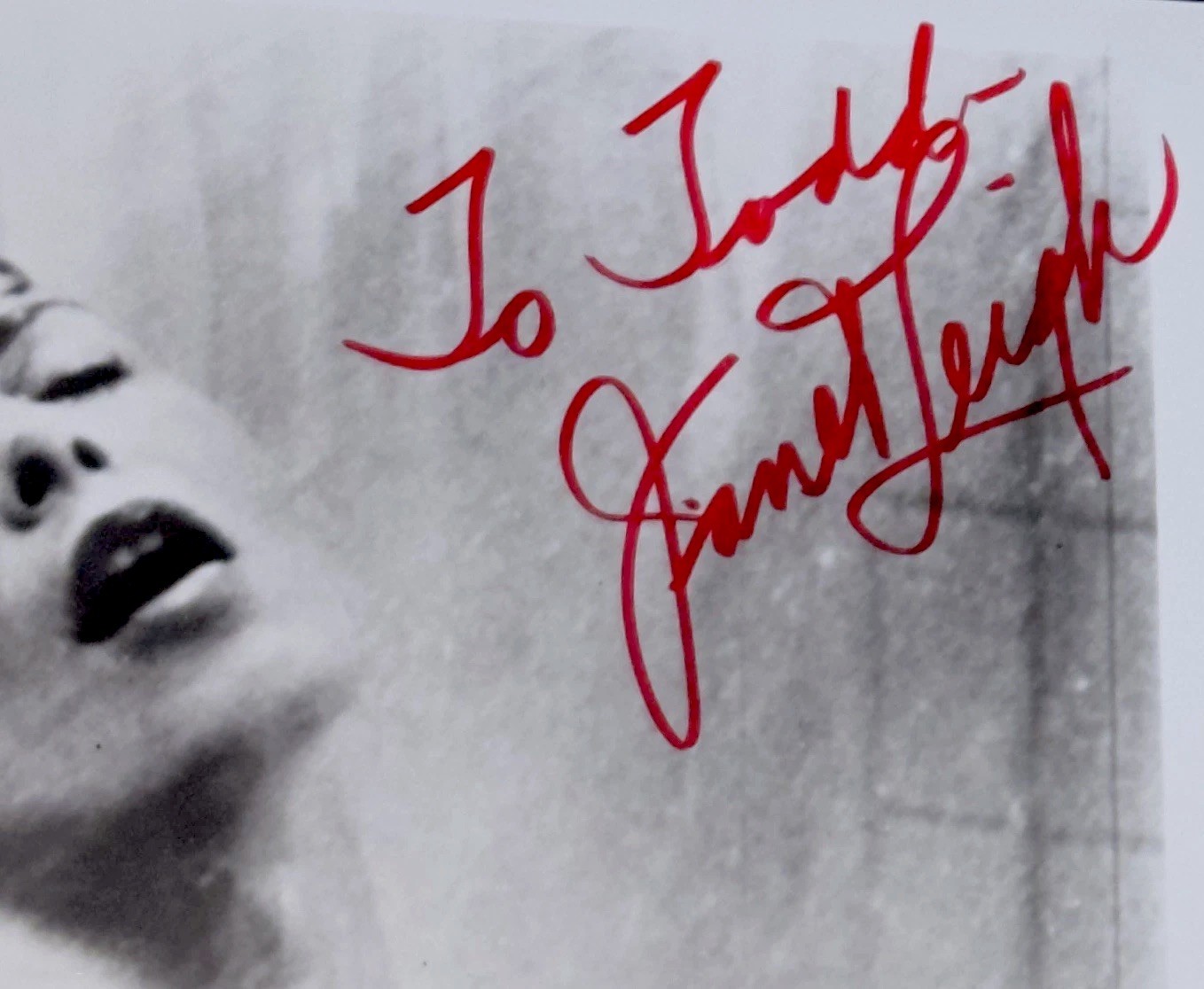 Janet Leigh Autograph – “Psycho” 8 X 11 B/W – Classic Shower Scene Horror/1960