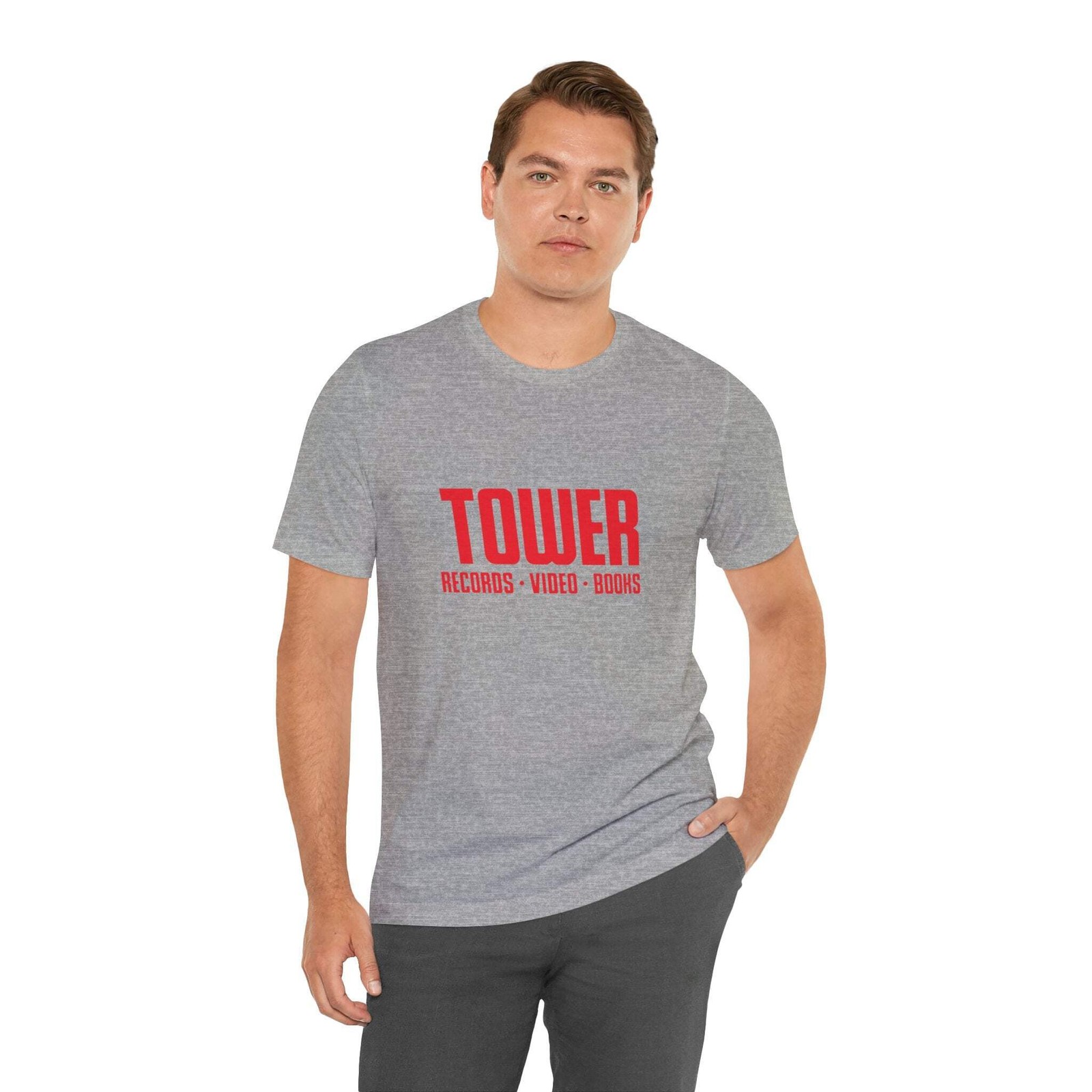 Vintage Tower Records Logo Unisex Jersey Short Sleeve T-Shirt