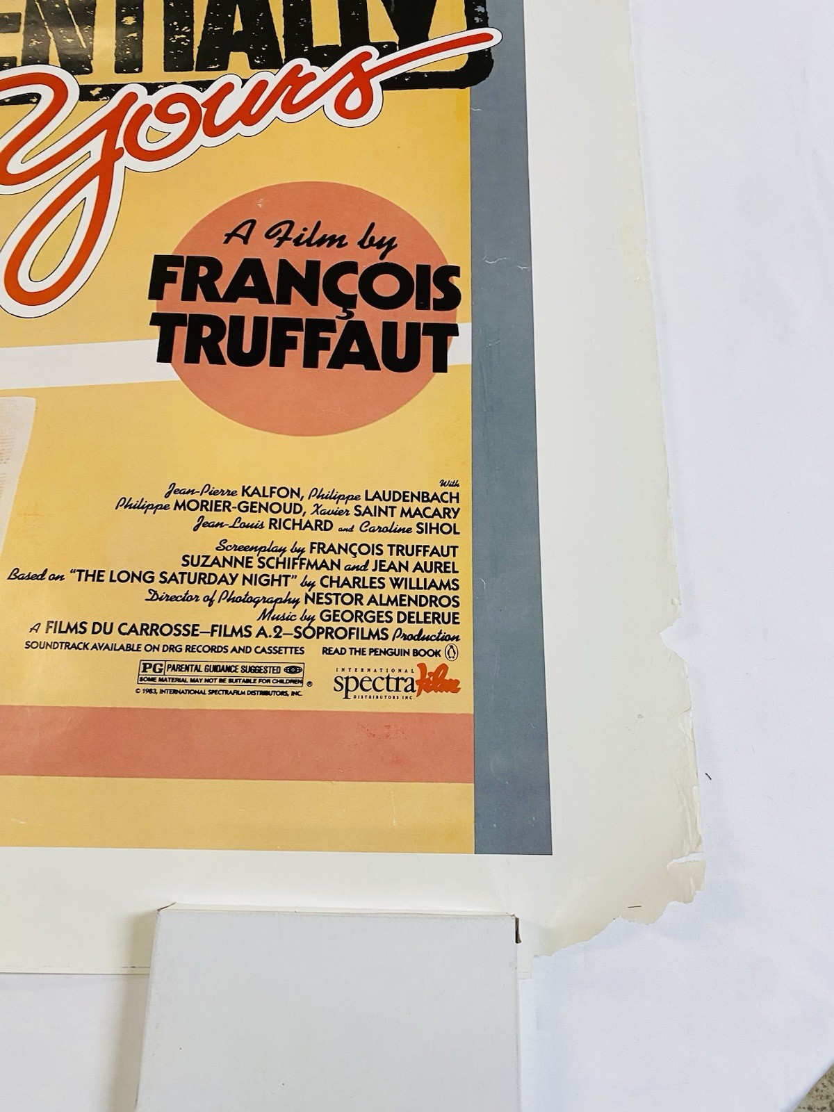 1983 CONFIDENTIALLY YOURS ROLLED PRINTERS PROOF NSS 30×43 ORIGINAL MOVIE POSTER