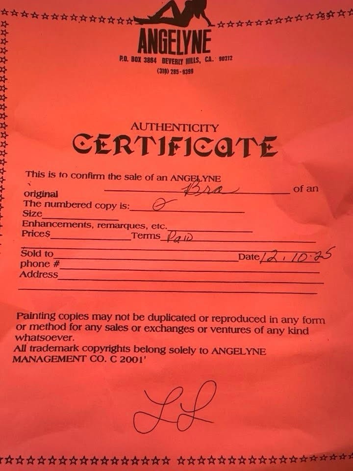 ANGELYNE Cult Gay Icon Personally Owned Pink Bra With COA & AUTOGRAPHED