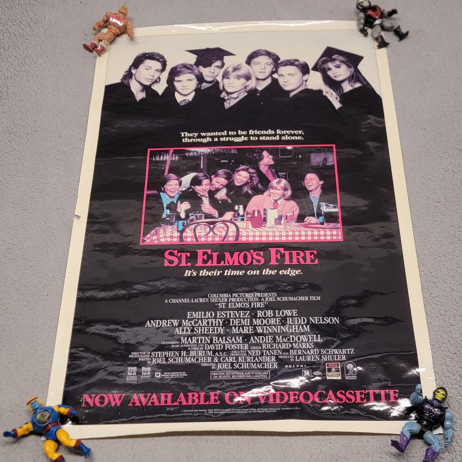 Vintage 1985 St Elmo’s Fire Movie Poster Original 27×41 RCA Columbia VHS USA