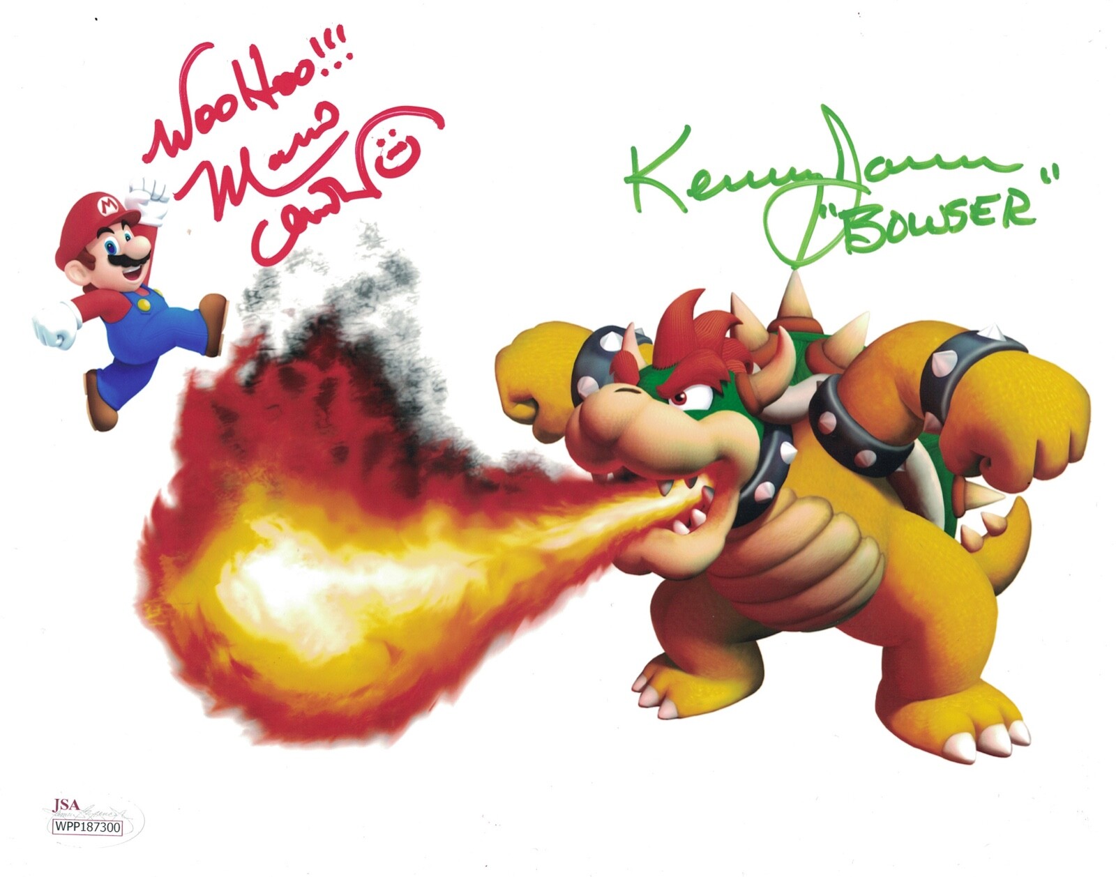 CHARLES MARTINET & KENNY JAMES Signed 8×10 Nintendo Super Mario Photo JSA COA