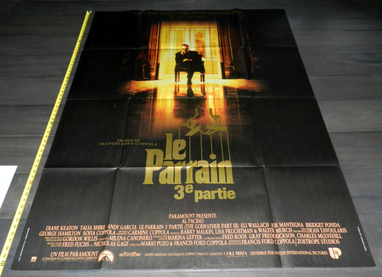 GODFATHER 3 MOVIE POSTER FRENCH 45″ x 61″ NICE CONDITION CLASSIC ORIGINAL