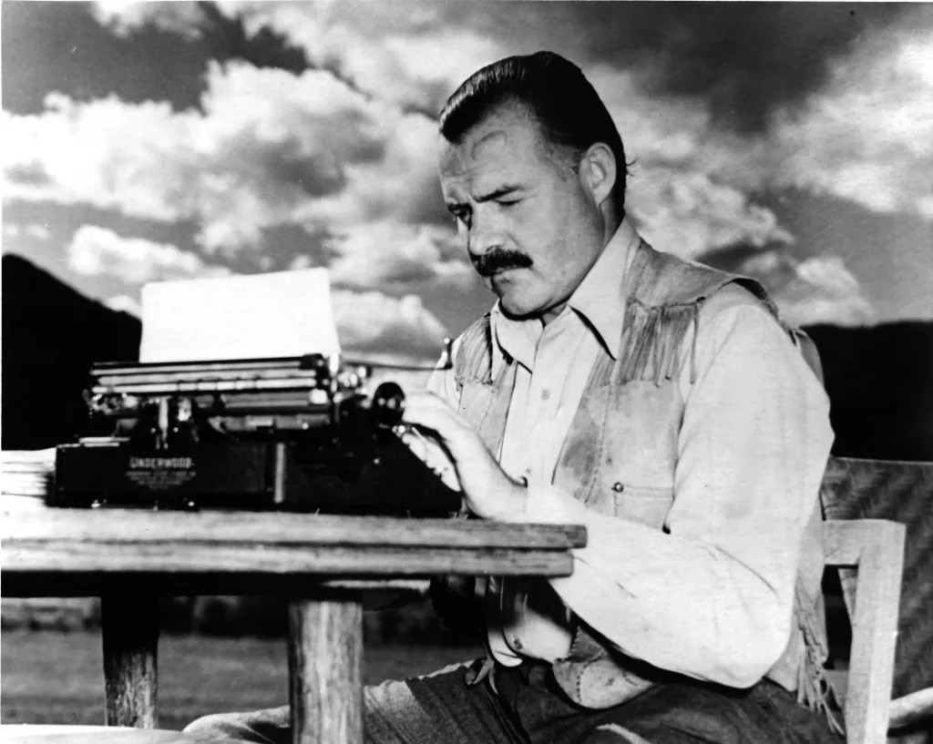 Ernest Hemingway Concentrated Writing 4×6 Picture Celebrity Print