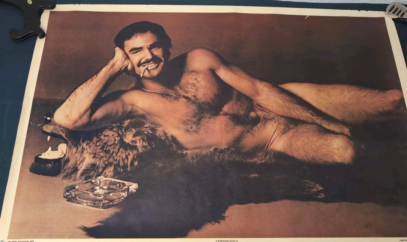 Vintage Burt Reynolds 1972 Centerfold Poster -Cosmopolitan 35 x 23 Inches