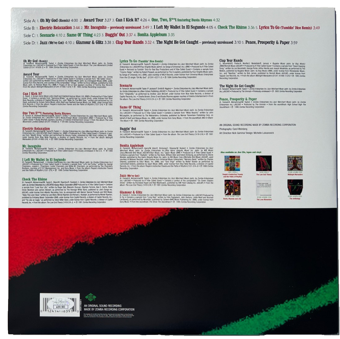 Q-TIP SIGNED A TRIBE CALLED QUEST HITS RARITIES & REMIXES VINYL ALBUM JSA