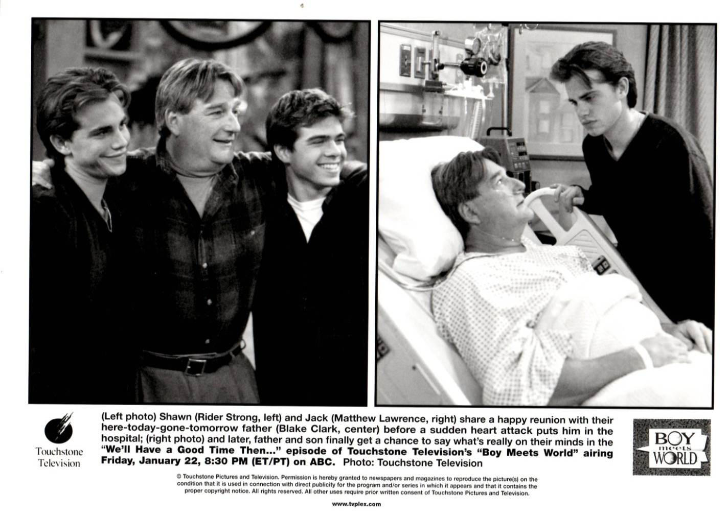 TOUCHSTONE TELEVISION – BOY MEETS WORLD – MATTHEW LAWRENCE – TV PROMO PHOTO