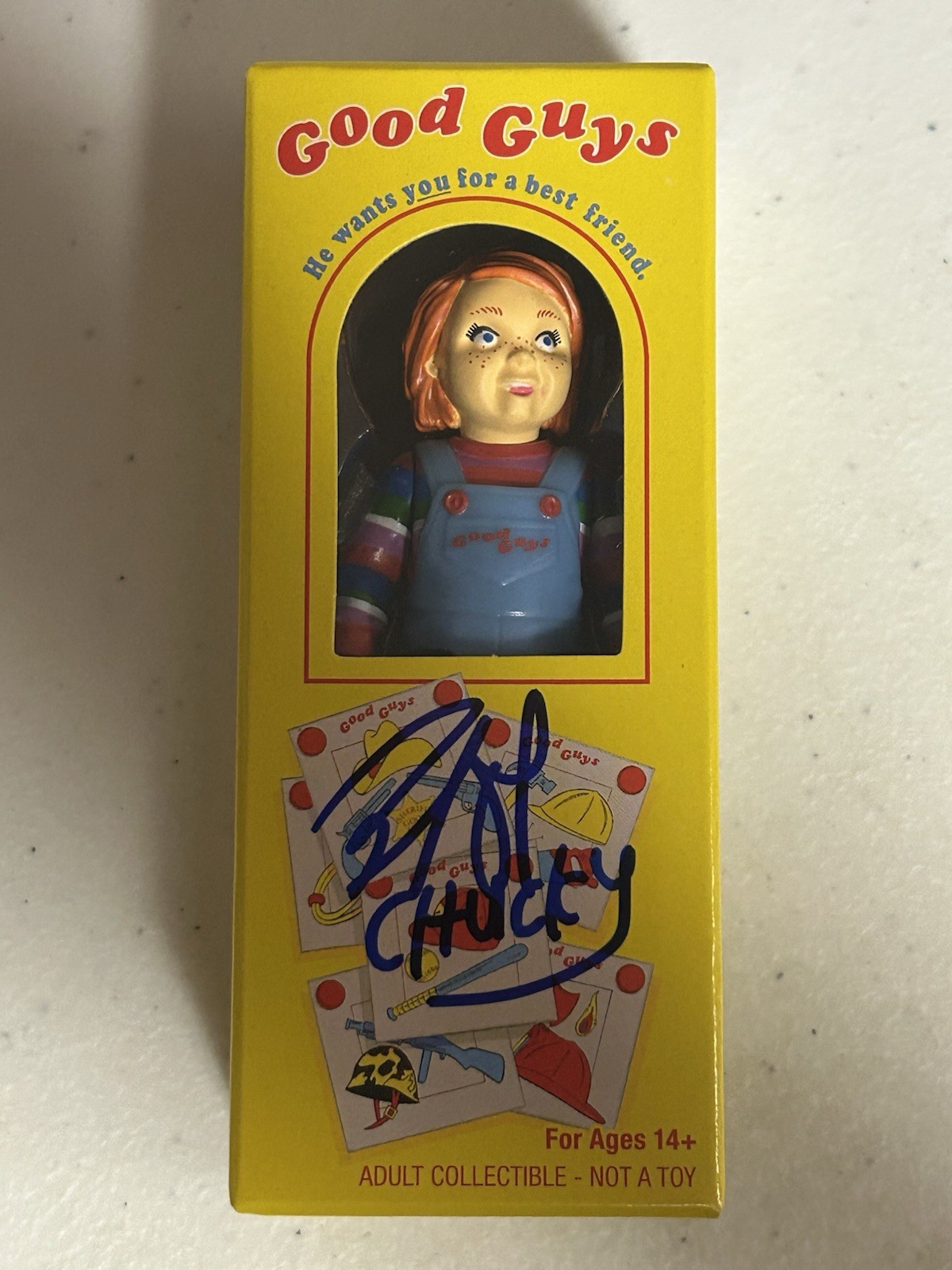 BRAD DOURIF CHUCKY SIGNED AUTOGRAPHED 3.75 NYCC REACTION FIGURE PSA COA AQ72391