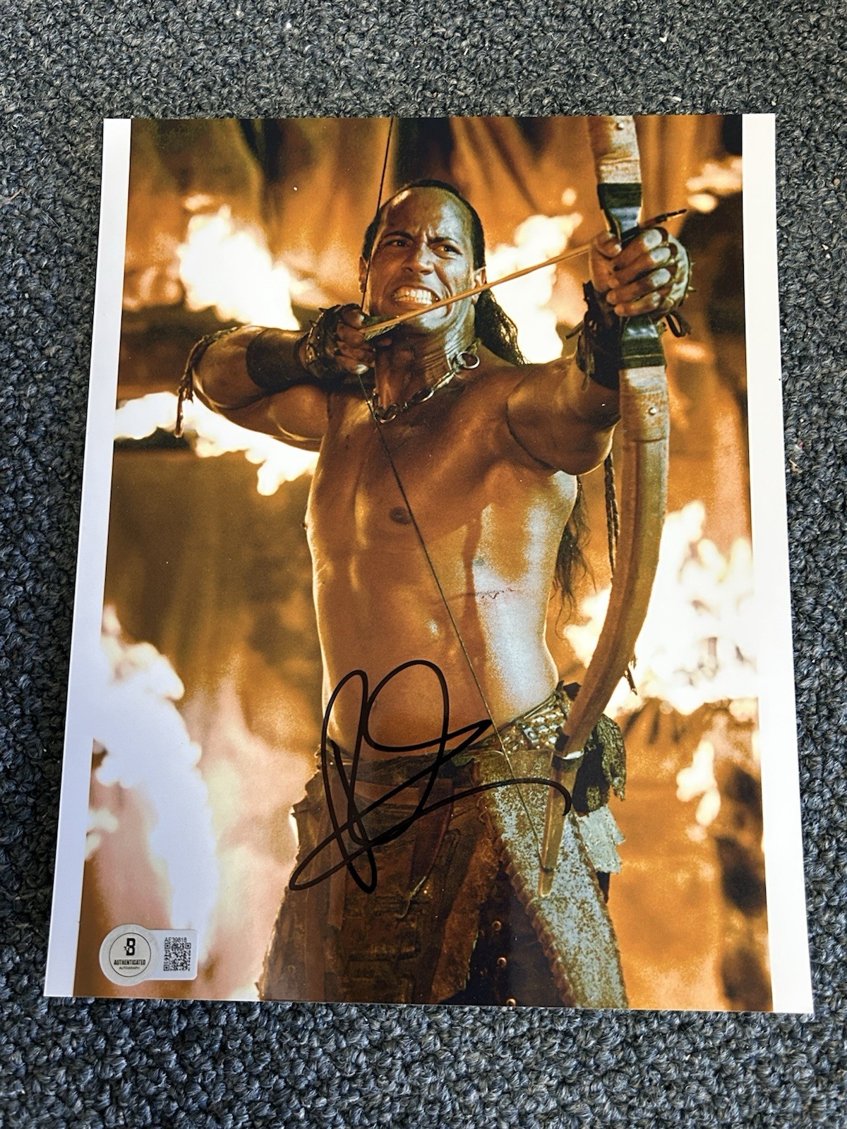 Dwayne Johnson The Rock Signed 8×10 Photo Autographed Auto BAS The Scorpion King