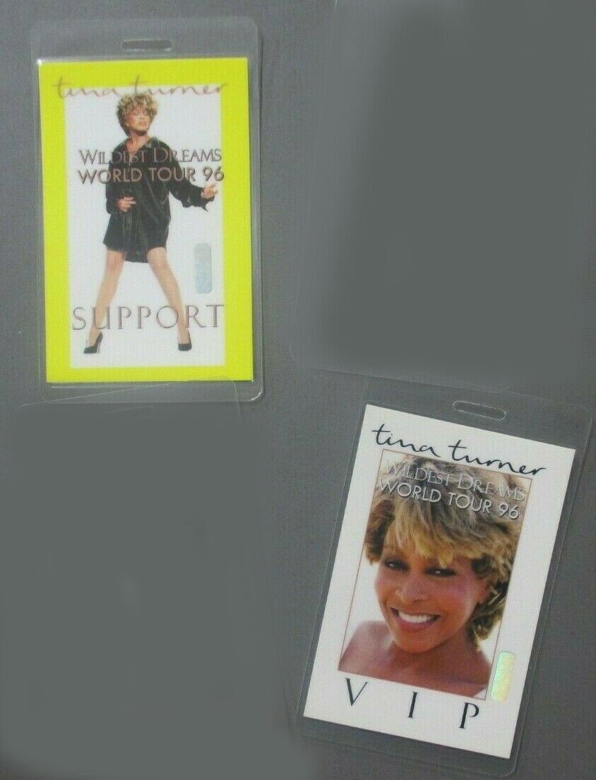 Tina Turner backstage passes TWO Laminated Wildest Dreams 1996 TOUR !