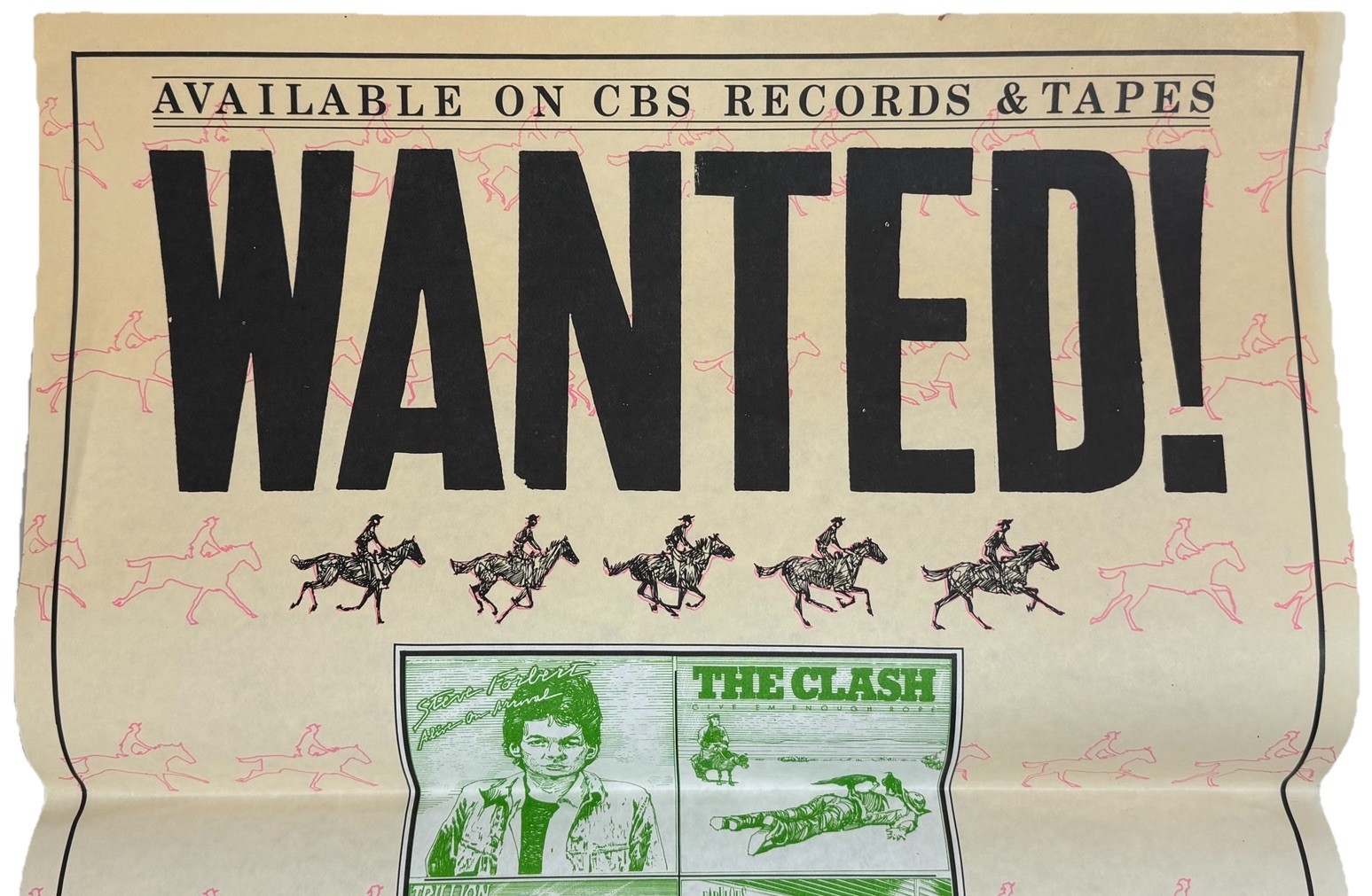 CBS Records The Great Western H’ear Us Campaign Poster The Clash Steve Forbert