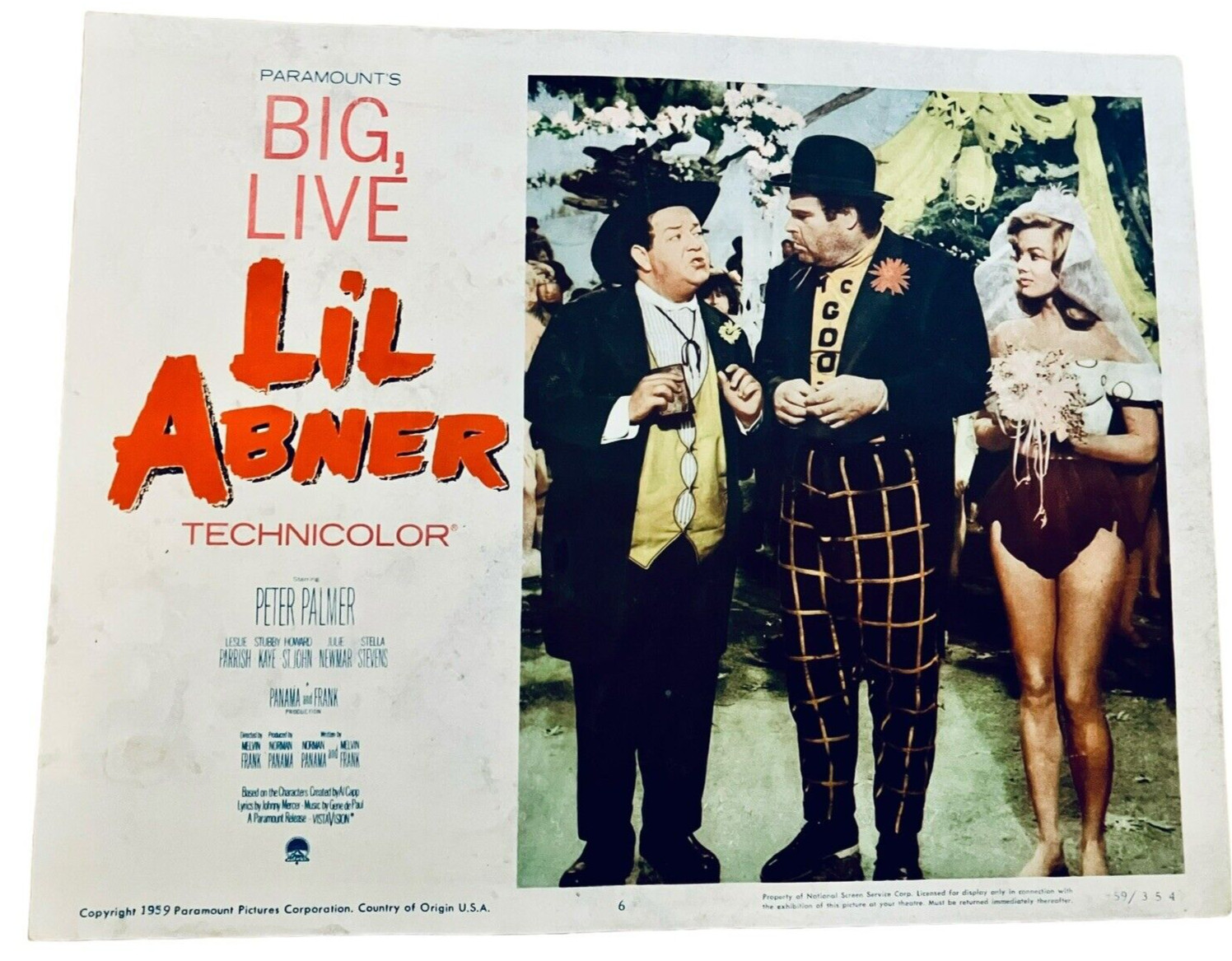 Lil Abner Vintage Lobby Card 1959 Movie Poster Home Theater Wall Decor