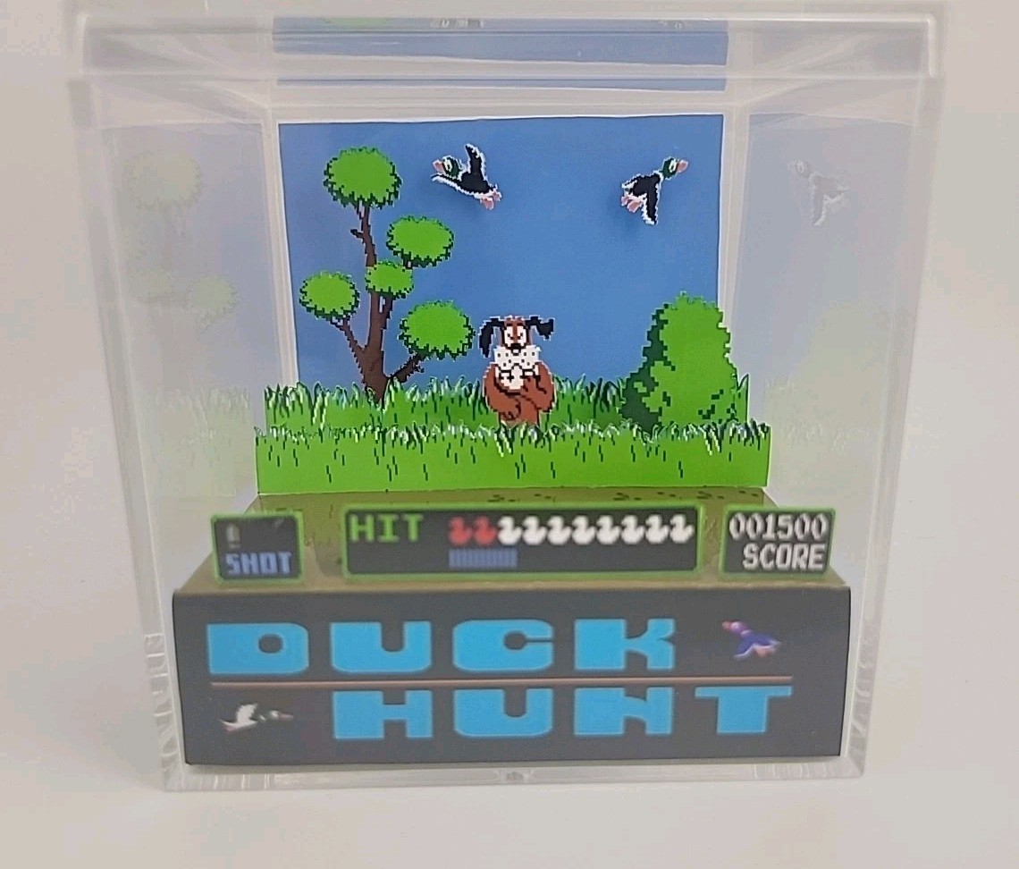 Duck Hunt 3D Handmade NES Nintendo Diorama Video Game Shadowbox Fan Art