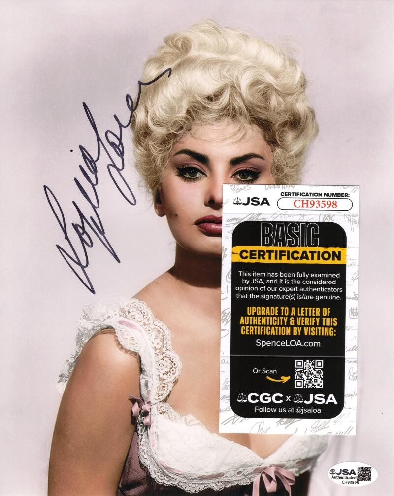 Sophia Loren Signed Autograph 8×10 Photo – Golden Age Cinema Stunner w/ JSA COA