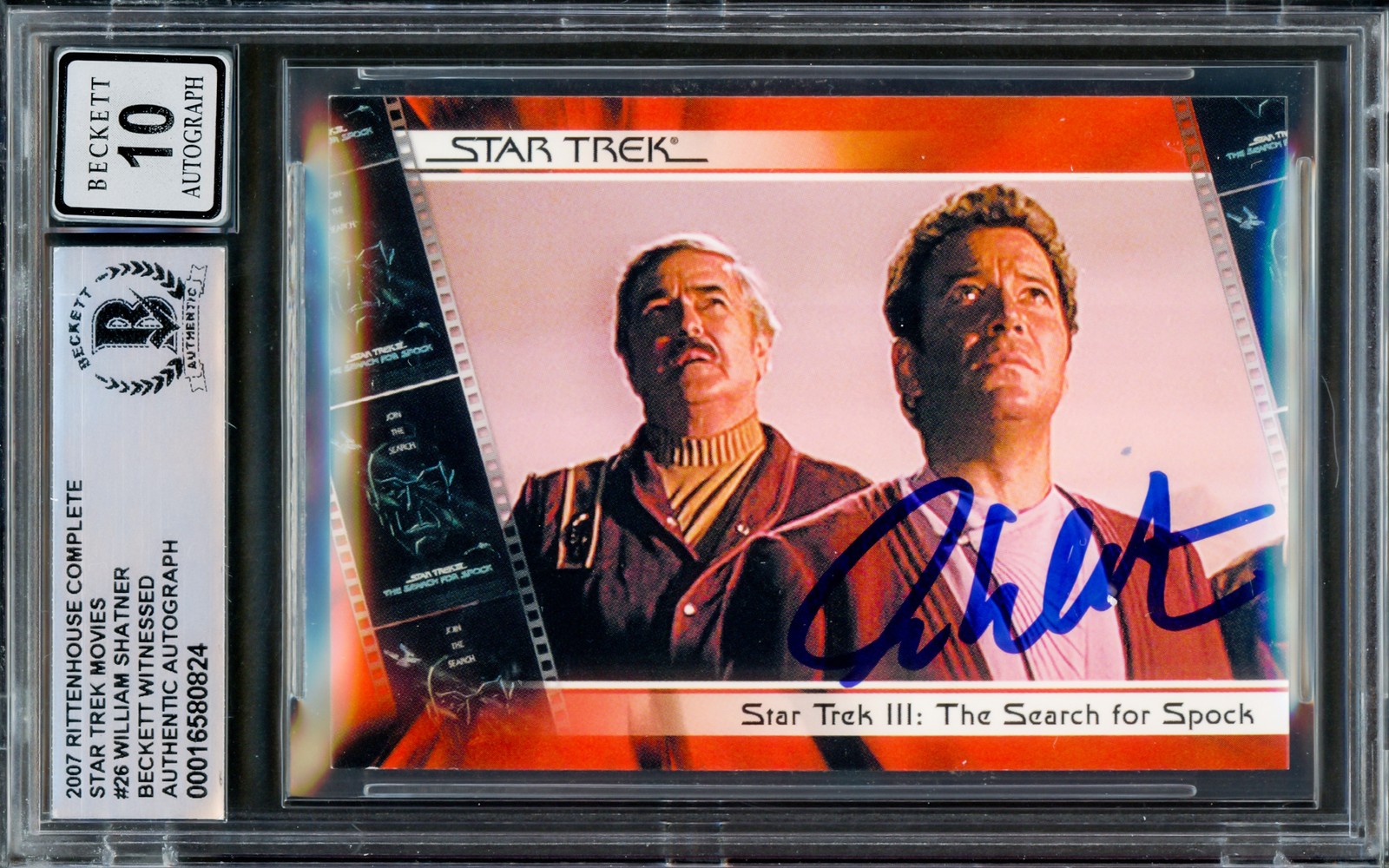William Shatner Auto Signed 2007 Rittenhouse Card 26 Star Trek Sig 10 Beckett