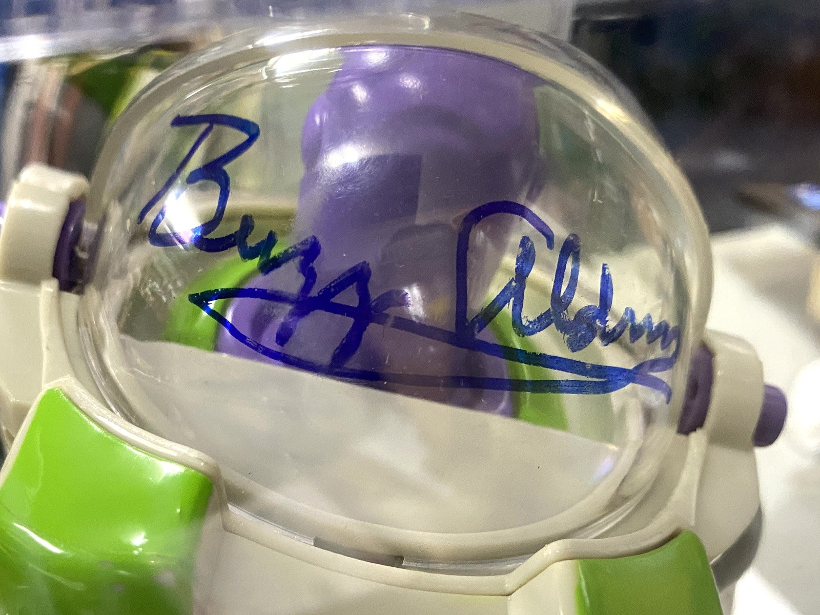 Buzz Lightyear Toy Story Signed by Buzz Aldrin (x2) & Tim Allen One-of-One! PSA