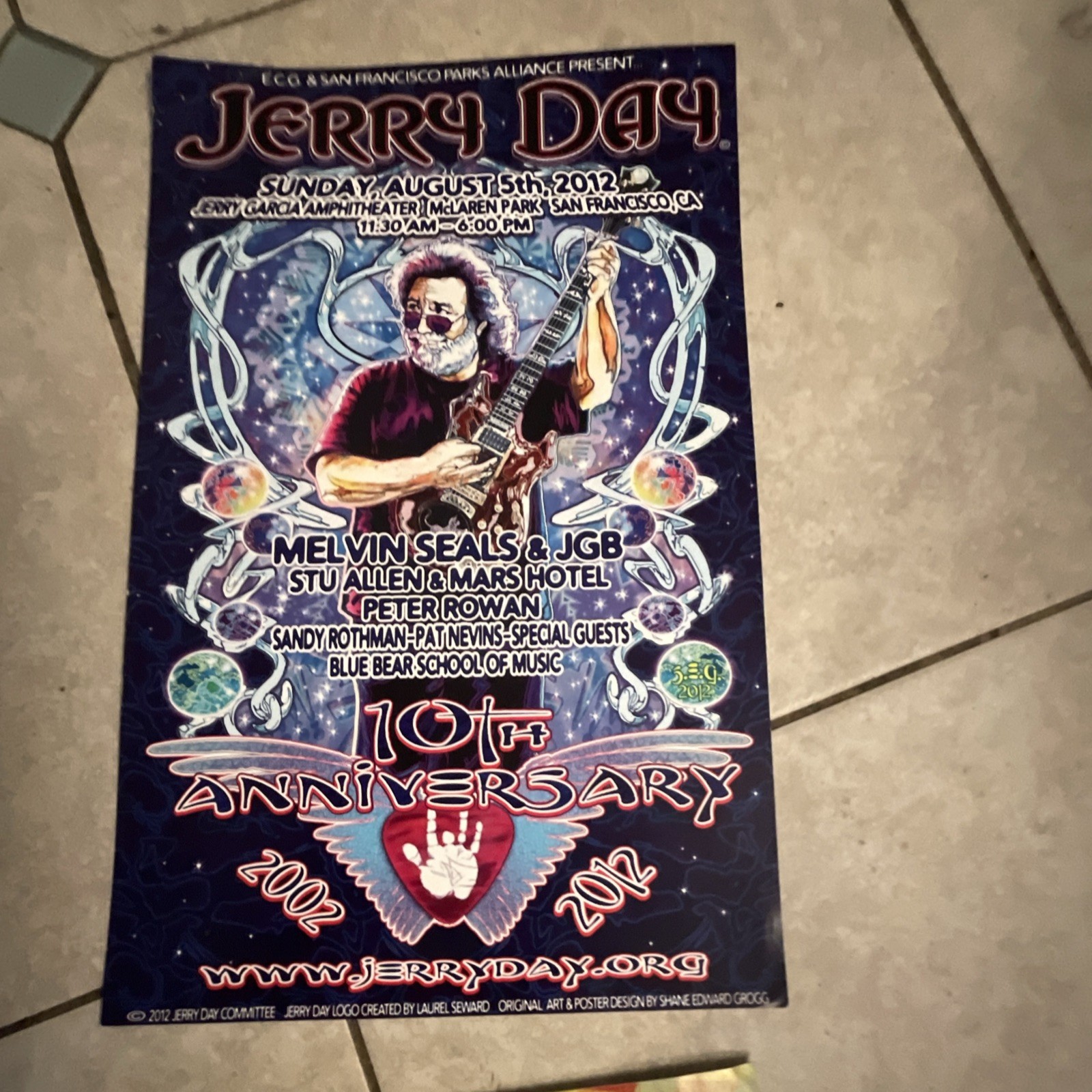 Jerry Day 10th Anniversary Poster 2012 San Francisco Melvin Seals & JGB