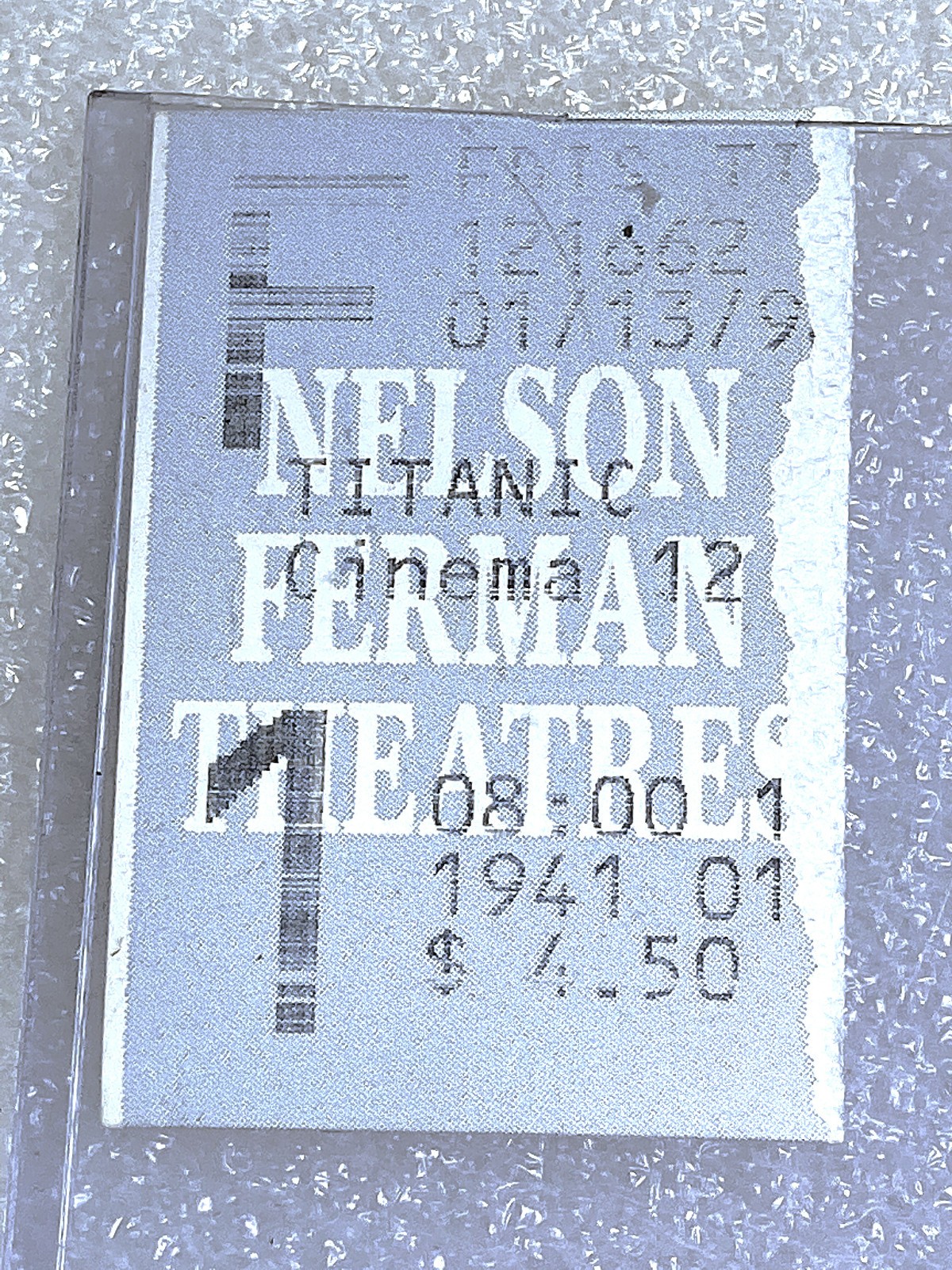Rare TITANIC Movie Cinema Ticket Stub | 1998 VHTF Nelson Ferman Theater Location