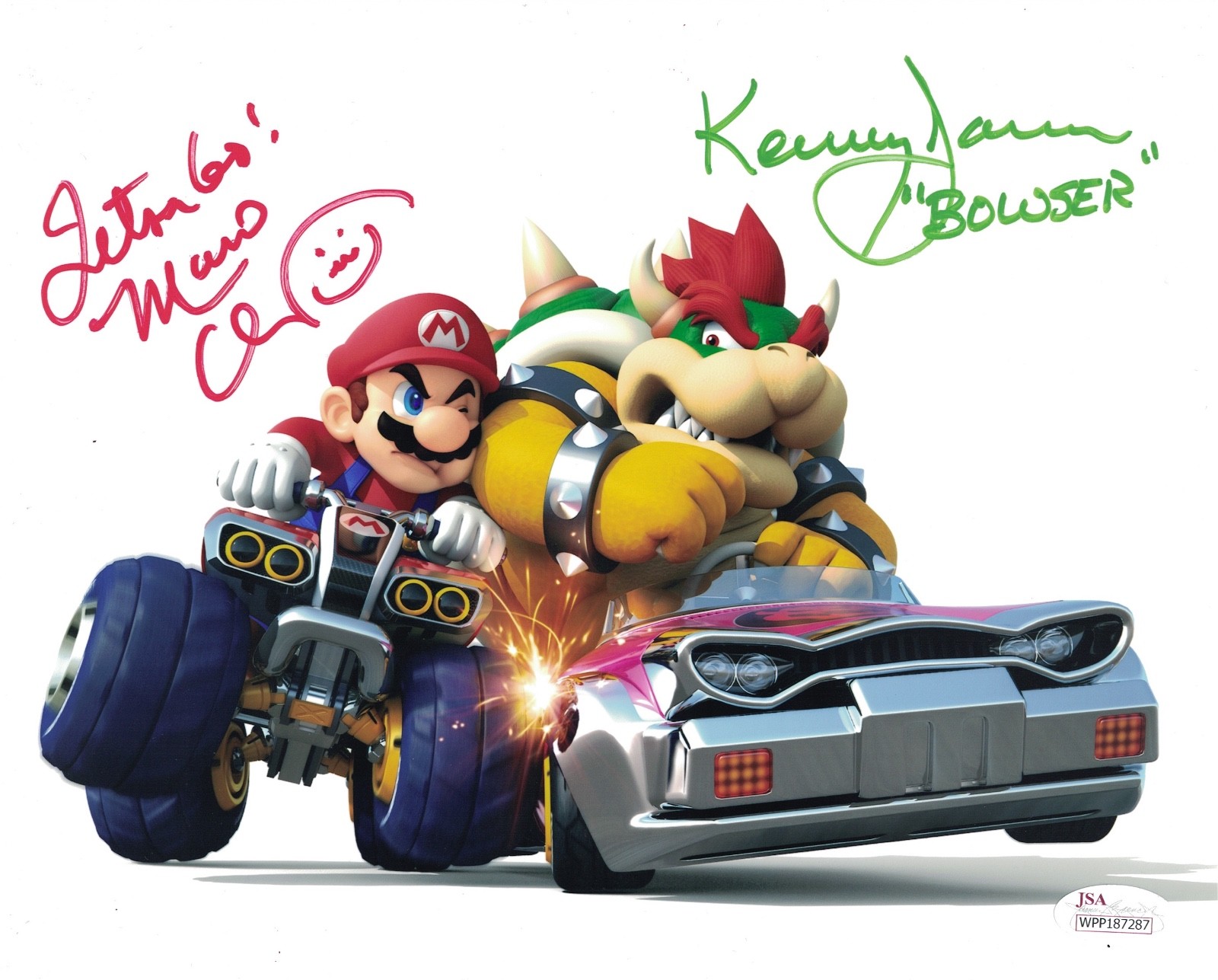 CHARLES MARTINET & KENNY JAMES Signed 8×10 Nintendo Super Mario Photo JSA COA