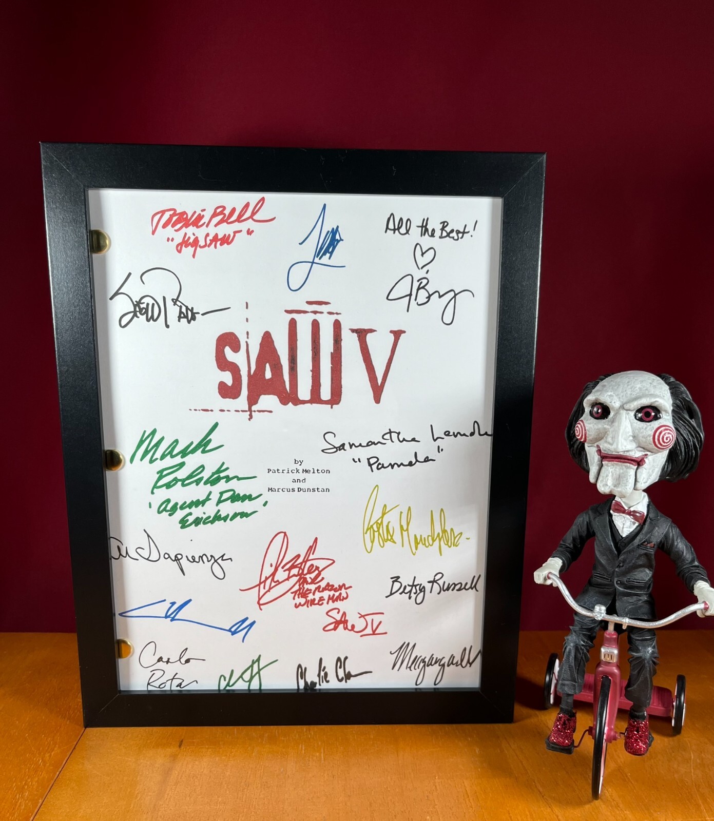 Saw V Script Signed- Autograph Reprints- Jigsaw- Saw 5 Movie Script